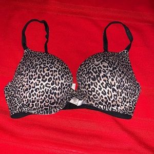 34D PINK Leopard Print Push-up Bra